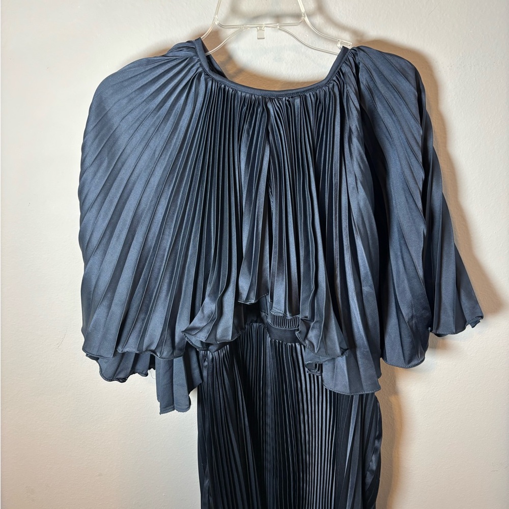 Elegant Pleated Blue Ieena for Mac Duggal Dress